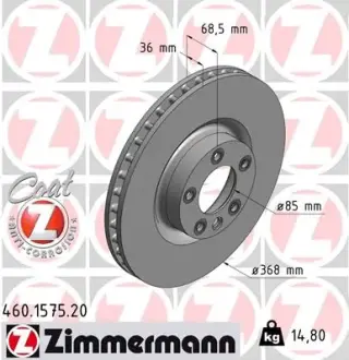 Диск гальмівний ZIMMERMANN 460157520