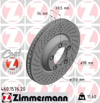 Тормозной диск ZIMMERMANN 460157620
