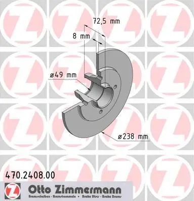 Диск гальмівний ZIMMERMANN 470240800 (фото 1)