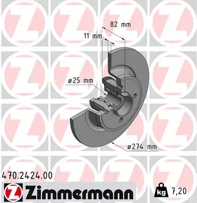 Диск тормозной ZIMMERMANN 470242400 (фото 1)