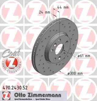 Диск тормозной ZIMMERMANN 470243052