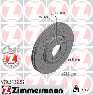 Диск гальмівний ZIMMERMANN 470243252