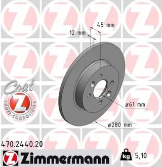 Диск тормозной ZIMMERMANN 470244020