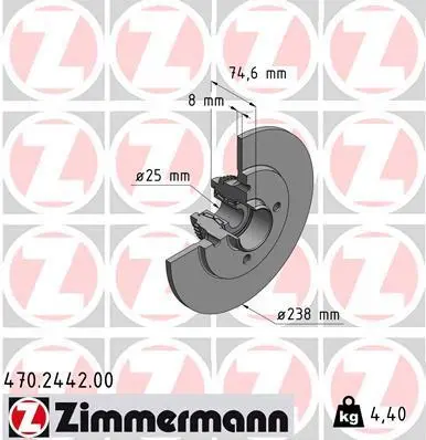 Диск гальмівний ZIMMERMANN 470244200 (фото 1)