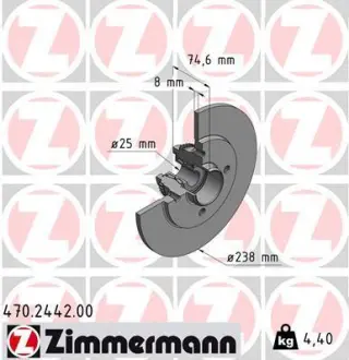 Диск гальмівний ZIMMERMANN 470244200
