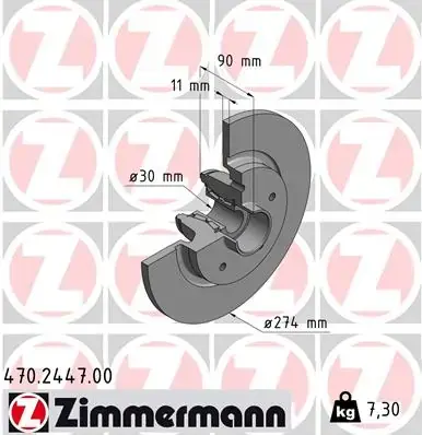 Диск гальмівний ZIMMERMANN 470244700 (фото 1)