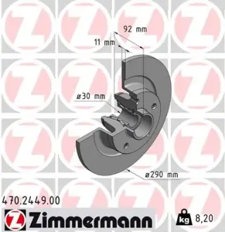Диск тормозной ZIMMERMANN 470244900