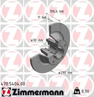Тормозной диск ZIMMERMANN 470540400