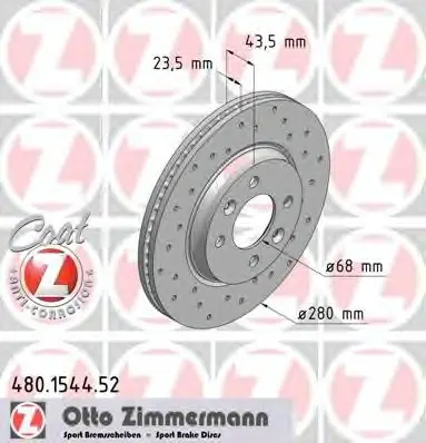 Диск тормозной ZIMMERMANN 480154452 (фото 1)