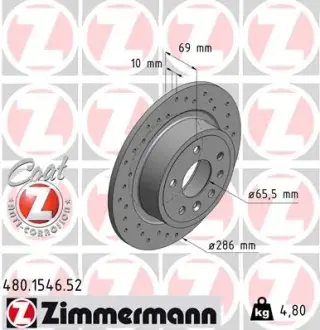 Диск гальмівний ZIMMERMANN 480154652