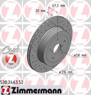Тормозной диск ZIMMERMANN 530246352