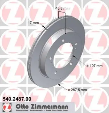 Диск гальмівний ZIMMERMANN 540248700 (фото 1)