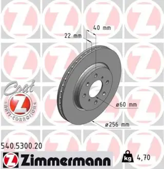 Диск гальмівний ZIMMERMANN 540530020
