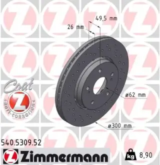 Тормозной диск ZIMMERMANN 540530952