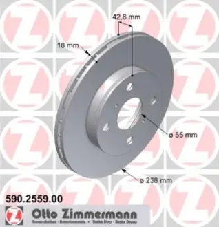 Диск гальмівний ZIMMERMANN 590255900