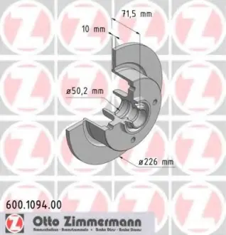 Тормозной диск ZIMMERMANN 600109400