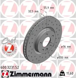 Диск гальмівний ZIMMERMANN 600323152