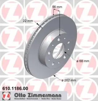 Диск тормозной ZIMMERMANN 610118600