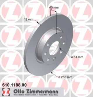 Тормозной диск ZIMMERMANN 610118800