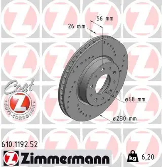 Диск гальмівний ZIMMERMANN 610119252