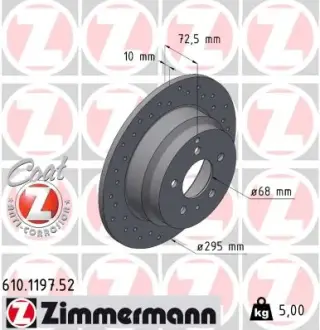 Диск гальмівний ZIMMERMANN 610119752