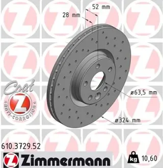 Диск гальмівний ZIMMERMANN 610372952